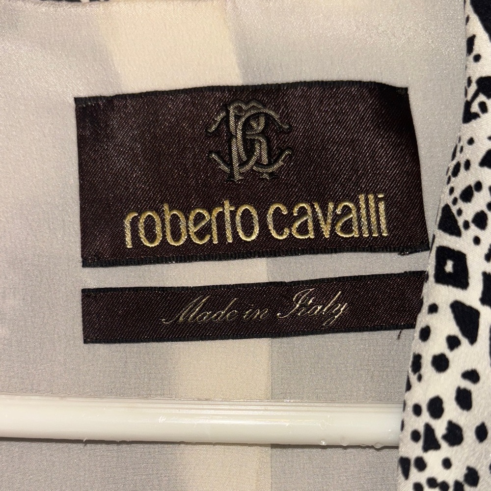 Roberto Cavalli Monochrome Patterned Blazer 100% silk - Picture 5 of 10